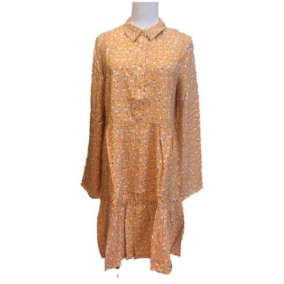 China Female Pleated Unlined Long Sleeve Shirtdress Knee Length for sale