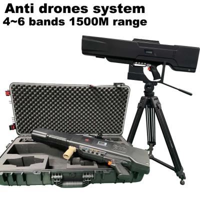 China 5 bands Anti Drone system Handheld Drone Jammer 900mhz to 6ghz for sale