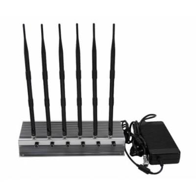 China 6 Antenna Wifi Signal Jammer Device Gsm Signal Blocker 1520-1670 MHz for sale