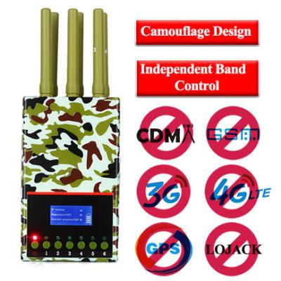 China Compact Handheld Cellular Signal Jammer 6 Antenna With Cooling Fan Inside for sale
