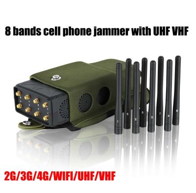 China 5.5W High Frequency Jammer 8 Antenna , Portable Cell Phone Jammer With Nylon Case Lojack for sale