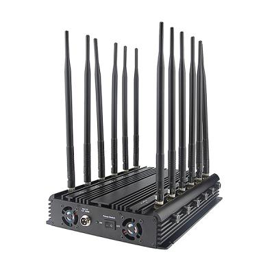 China Portable UHF VHF Communication Jammer Signal Blocker 12 Bands With AC Adapter for sale
