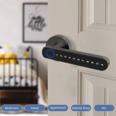 Κίνα Apartment Smart Tuya App Door Lock Semi Auto Grip Open Tamper Alarm Biometric Access προς πώληση