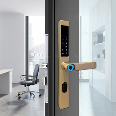中国 Digital Sliding Door Biometric Lock Code Card Key Access Tuya Remote Control 販売のため