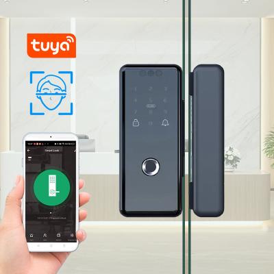 Chine 3D Face Tuya Glass Door Smart Lock Full Automatic Fingerprint Passcode IC Card à vendre