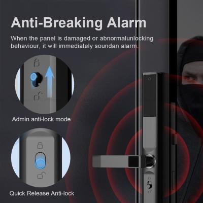 China Digital Office Smart Sliding Door Lock Thermal Break Aluminum Alloy Handle Lock for sale