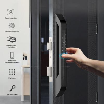 중국 Tuya Partition Smart Sliding Door Lock Fingerprint Card Password Smartphone Access 판매용