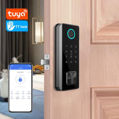 Cina Office Automatic Digital Biometric Deadbolt Door Lock TTLock Code Card Key Unlock in vendita