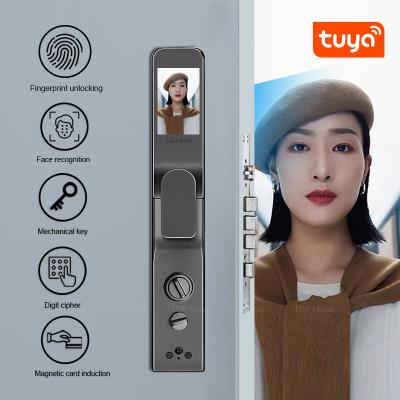 中国 Villa 3D Face Smart Tuya Digital Door Lock Biometric Code Card Key Access 販売のため