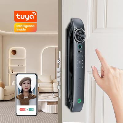 China Full Automatic Tuya App Door Lock Intelligent 3D Face Biometric Front Door Lock à venda