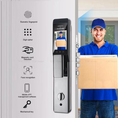 China 3D Face Biometric Smart Front Door Locks Code Keyless Unlock Tuya Security Home Lock zu verkaufen