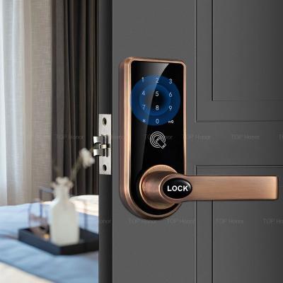 China Hotel Digital Smart Code Door Lock Zinc Alloy Password RFID Card Mechanical Key Access en venta
