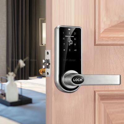 中国 Semi Auto Apartment Smart Door Lock TTLock Code Card Key Access Zinc Alloy 販売のため
