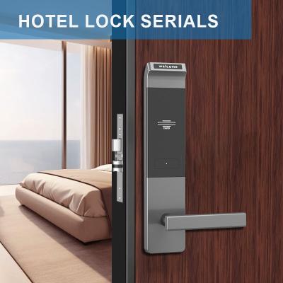 China RFID Card Smart Electronic Door Handle Lock Semiauto Aluminium Alloy For For Hotels Te koop