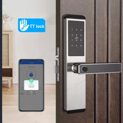 China TH522 TLock Apartamento Cerradura de puertas inteligentes Código biométrico de tarjeta llave Desbloqueo 433 Sistema de gestión Cerradura de puertas opcional de alquiler en venta
