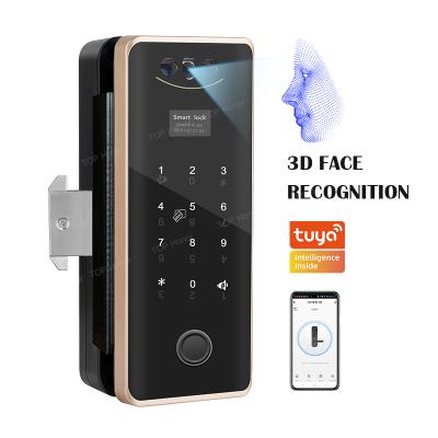 China Office Store Wireless Glass Door Lock Full Automatic Face Scan For 10-12mm Thinkness Doors for sale