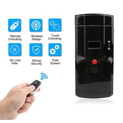 China Graffiti Remote Control Hidden Keyless Electric Door Lock Anti-Theft Cable-Free No Keyhole Dual System for sale