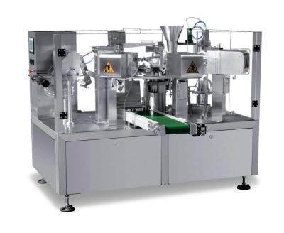 China Fully Automatic Rotary Granule Pouch Filling Sealing Machine Premade Bags Packaging for sale