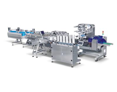 China Automatic Horizontal Flow Food Container Packing Machine With Products Feeding for sale