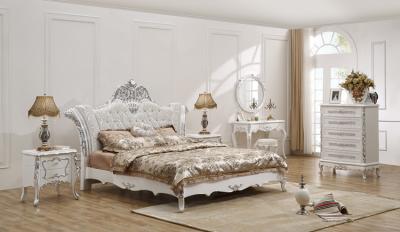China Oak Luxury European Bedroom Furniture Antique King Bedroom Set Super King Size Bed for sale