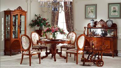 China Solid Wood Luxury Wood Dining Room Sets Customized European Dining Room Furniture for sale