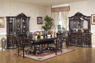 China Euro Luxury Wood Dining Room Sets 10 People Big Size Fancy Kitchen Table for sale