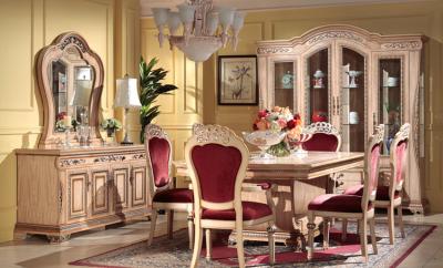 China La mesa de comedor moderna de lujo roja del chalet fijó el estilo americano que cenaba los muebles ISO14001 en venta