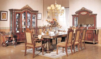 China OEM ODM Wooden Square Dining Table With 6 Chairs Dining Room Sets for sale