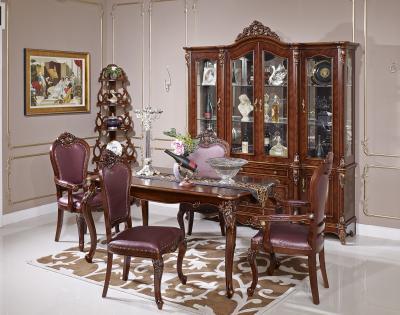China a sala de jantar de madeira luxuosa original de 1380*1380*800mm ajusta de madeira cinzelado à venda