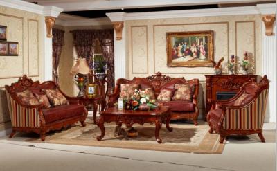 China Muebles de lujo americanos de encargo ISO14001 Sofa Set de cuero real de la sala de estar del ISO en venta