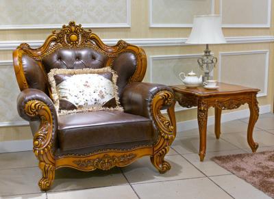 China Single CE Genuine Synthetic Leather Antique Style Loveseat Livingroom Furniture Sofa for sale