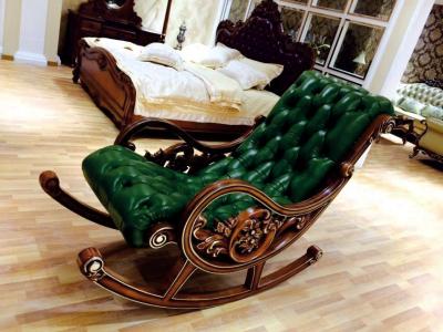 China Green Wooden European Style Lounge Chair Living Room Relex Modern Rocking Chair for sale
