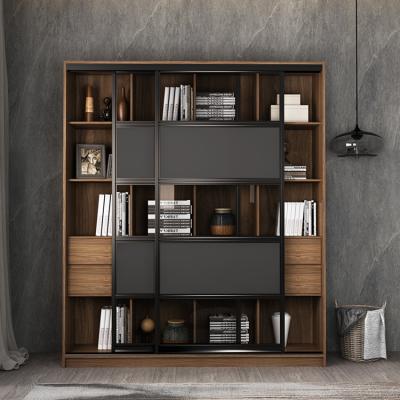 China Solid Wood Bookcase With Glass Door for sale