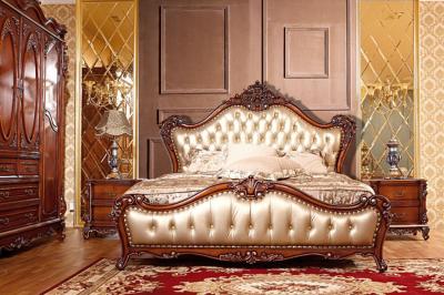 China King Double Wooden Bedroom Set 4pcs for sale