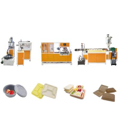 China One-step automatic PLA PBAT degradable one time environmental protection lunch box sheet plate extrusion production line for sale