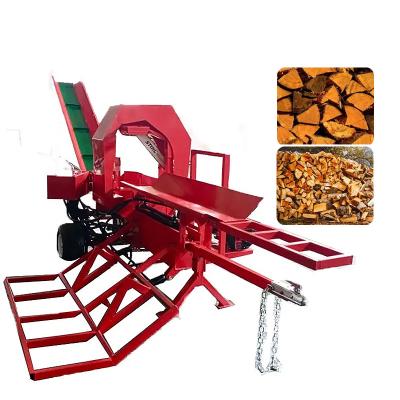 China hydraulic firewood processor machine with big circular saw log cutter and log splitter machine for sale