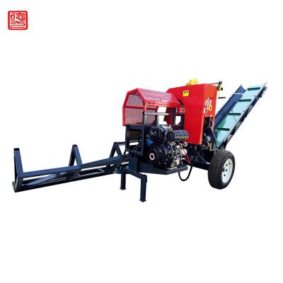 China electric log splitter wood cutter logging machine wood splitter with hydraulic lift firewood processor for sale
