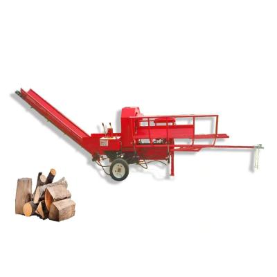 China forestry machinery log wood splitter gasoline hydraulic wood processor log splitter with lifter for sale