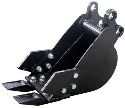 China Durable Mini Excavator Parts 200mm Narrow Excavator Bucket With Teeth for sale