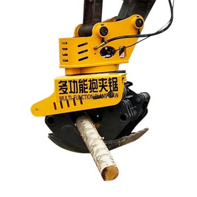 China Forestry Grab Excavator Accessorie Hydraulic Grapple Saw Cut Wood Cutter for sale