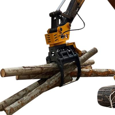 China Hydraulic Wood Cutter Excavator Grapple Saw With Chainsaw en venta