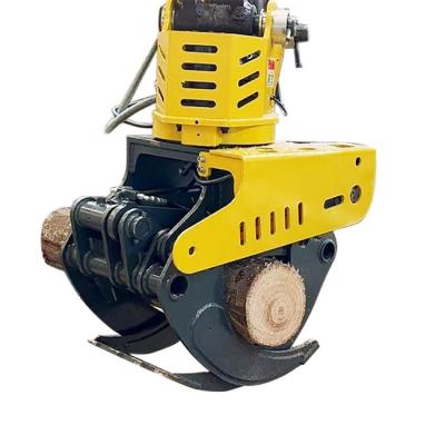 China 10 Ton Excavator Accessory Hydraulic Wood Cutter Machines With Tilting Grapple en venta