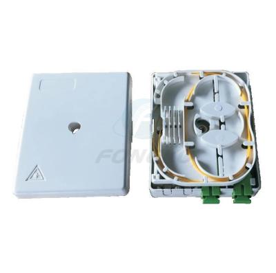 China 2 Cores FTTH Fiber Optic Termination Box , SC LC Adaptor Fiber Optical Rossette Box for sale