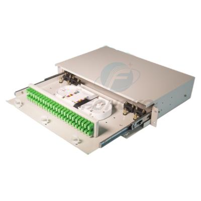 China ODF 1U 24 Ports 19'' Fiber Optic Patch Panel With SC APC UPC Adapters Pigtails for sale