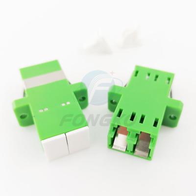 China Duplex Single Mode Fiber Optic Adapter With Flange LC APC for sale