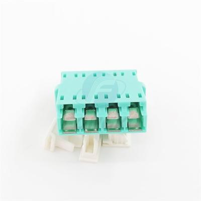 China Quad Shuttered OM3 Fiber Optic Cable Adapter Lc Bulkhead Connector For CATV for sale