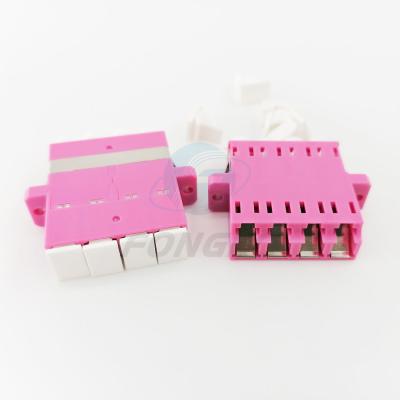 China Rose Quad Lc To Lc Coupler Multimode OM4 Cable To Fiber Optic Adapter for sale