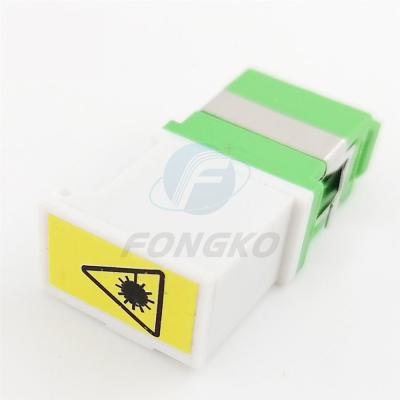 China Auto Shutter APC Simplex Singlemode White Green Shell metal shrapnel Adapters  SC/APC Fiber Optic Adapter for sale