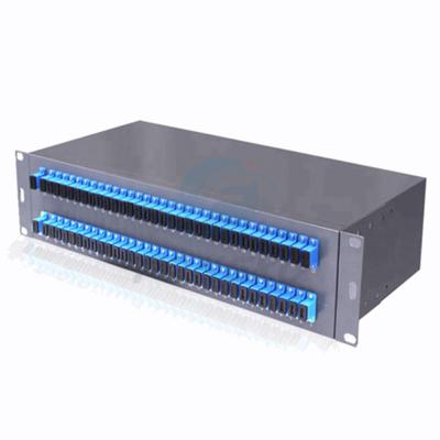 China 19 Inch 1U Fiber Optic Splitter Chassis With Connector 1x64 SC APC PLC for sale