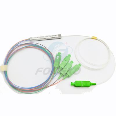 China Sc To Apc Ftth Mini Fiber Cable Splitter 1x4 Optical Plc Splitter for sale